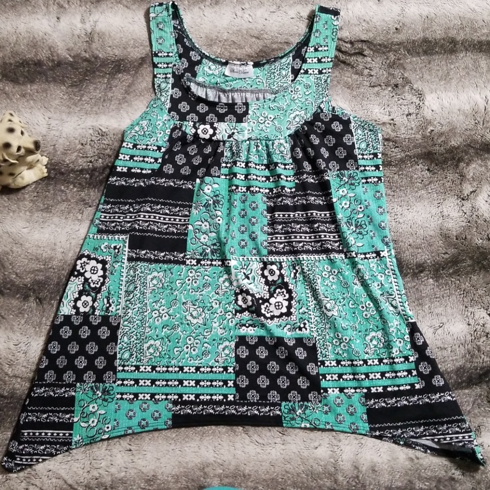Mint Green & Black Top